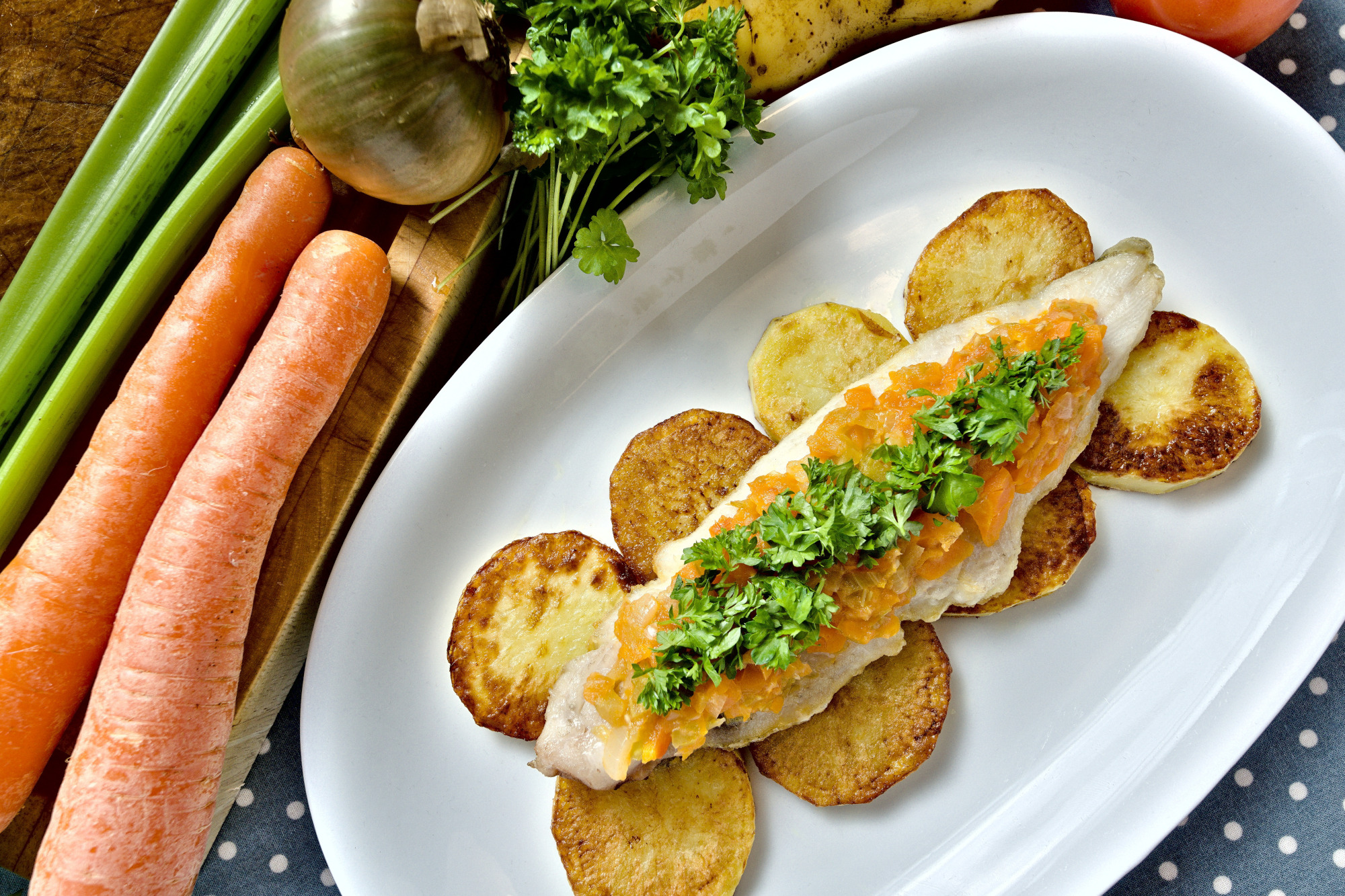 You are currently viewing Skindstegt hvillingfilet mirepoix